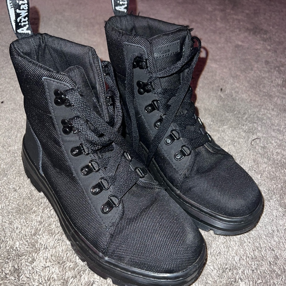 black doc marten combat boots